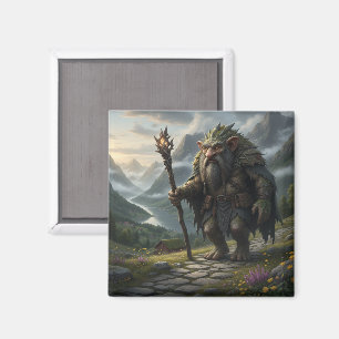 Imã Arte Folclórica do Troll da Montanha Norueguesa