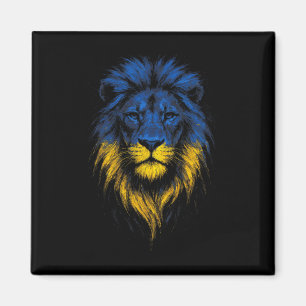Imã Arte Força do Leão Bandeira Ucraniana Ucrânia