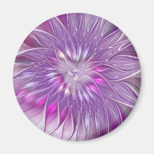 Imã Arte fractal abstrata da paixão da flor roxa rosa