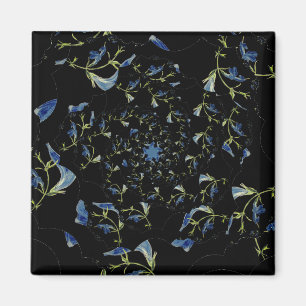 Imã Arte fractal azul e preta