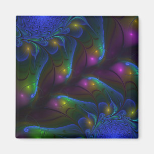 Imã Arte Fractal Colorida Luminosa Abstrato Moderna