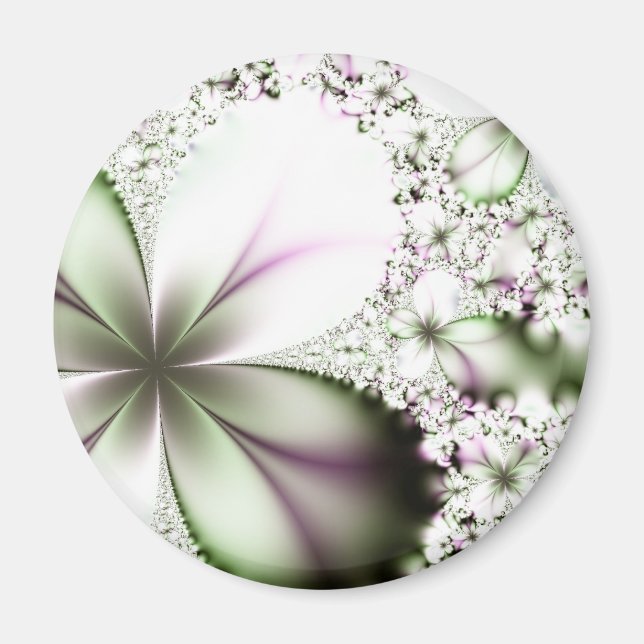 Imã Arte Fractal Floral (Frente)