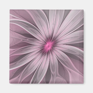 Imã Arte Fractal Floral de Ameixa Abstrata Flor Fantas