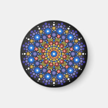 Arte Fractal Floral Dotada Retro Mandala