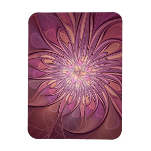 Ímã Arte fractal floral moderna abstrata cores de baga