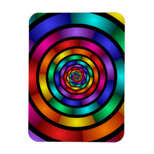 Ímã Arte fractal moderna colorida e redonda e psicodél