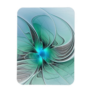 Ímã Arte fractal moderna com azul abstrato