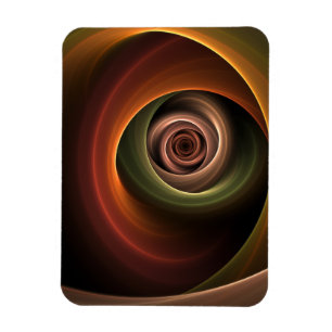 Ímã Arte fractal moderno em cores quentes abstratas em
