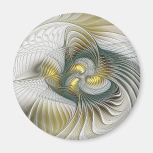 Imã Arte Fractal Nobre e Ouro Fantasy