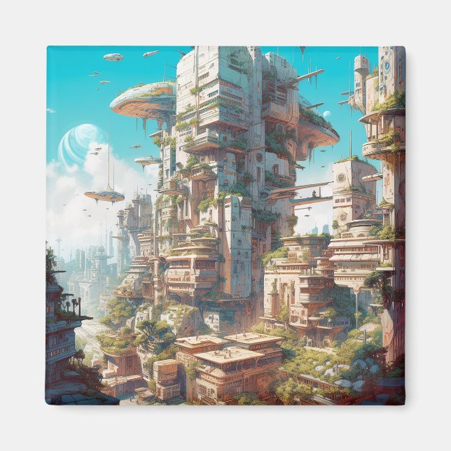 Imã Arte Futurística de Ficção Cientifica (Frente)