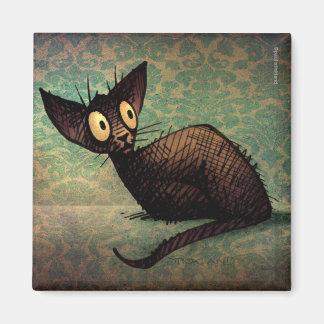 Imã Arte Gato Negra Bonita e Engraçada