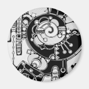 Imã Arte Geométrica Preta E Branca 4