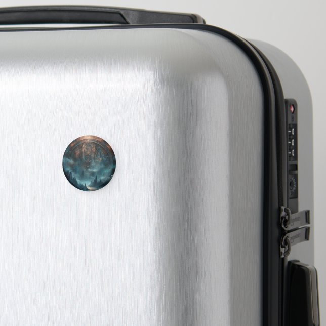 Imã Arte Gótica Mística - Ímã com Pátina de Cobre Azul (In Situ (Luggage))