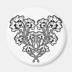 Imã Arte Gótica Nouveau Flor Magnet