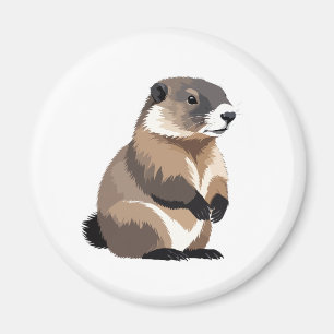 Imã Arte Gráfica Marmot Vetor Retrato Espírito Animal