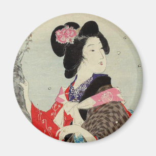 Imã Arte japonesa da senhora Suzuki Kason Sakura Japã