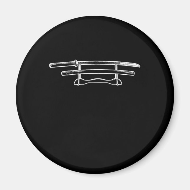 Imã Arte Japonesa Katana Espada do Japão Guerreiro Sam (Frente)