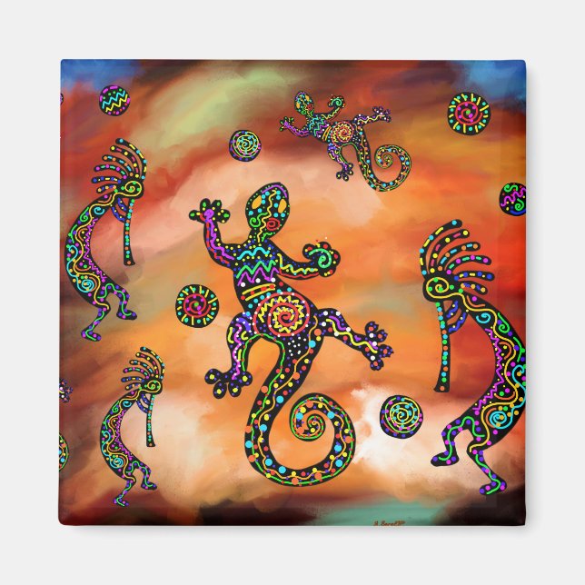 Imã Arte Kokopeli do Sudoeste (Frente)