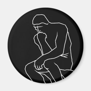 Imã arte linear da estátua do homem pensador, Inspirad