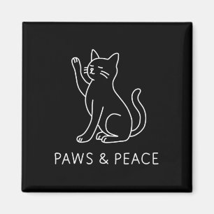 Imã Arte Linear de Gato de Ioga - Motivo Patas e Paz