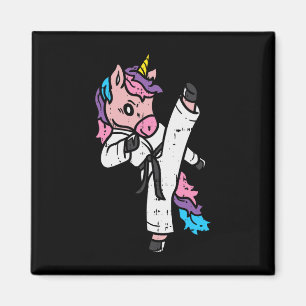 Imã Arte Marcial de Unicórnio Kick Cute Karatê Taekwon