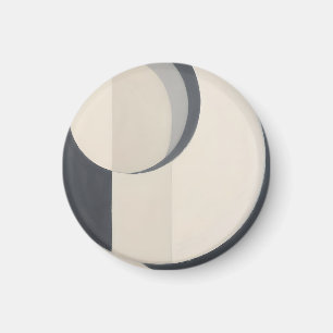 Imã Arte Minimalista de Círculos Pretos e Brancos