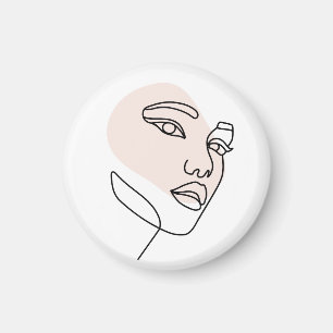 Imã Arte minimalista feminina abstrata em linha única