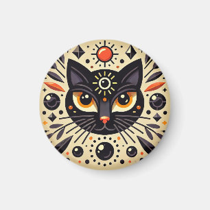 Imã Arte Mística de um Gato Preto