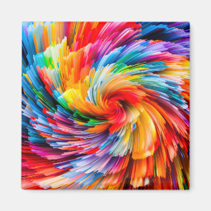 Imã Arte Moderna Abstrata Arco-Íris Vibrante