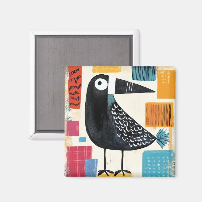 Imã Arte moderna Black Bird, (Front/Back)