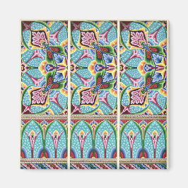 Imã Arte nouveau abstrato com uma pintura têxtil color