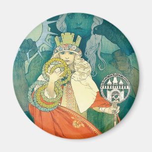 Imã Arte Nouveau do ~ de Alphonse Maria Mucha