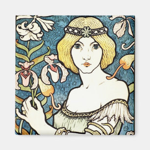 Imã Arte Nouveau do vintage do centavo do DES do salã