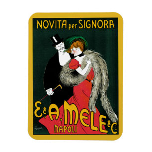 Ímã Arte Nova Antiga, Moda Italiana Amor Romance