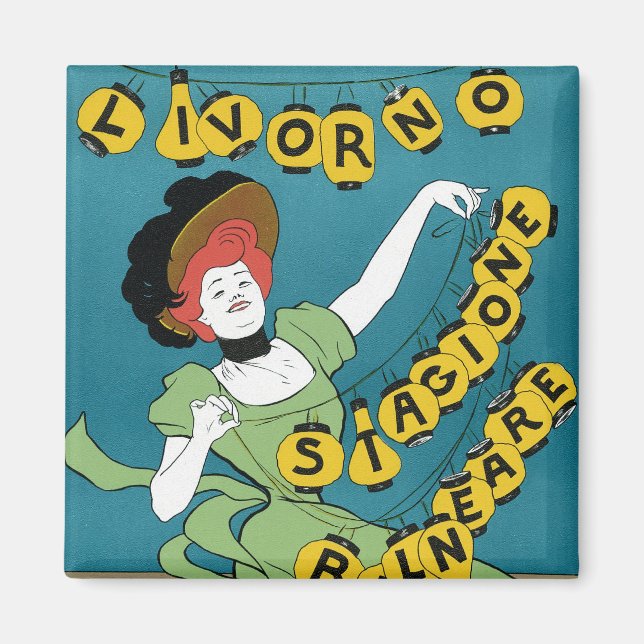 Imã Arte Nova Antiga, Senhorita de Livorno Dançando (Frente)