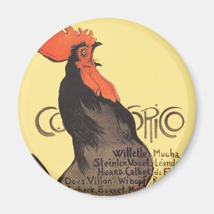 Imã Arte Novo Galo Francês Antigo Steinlen