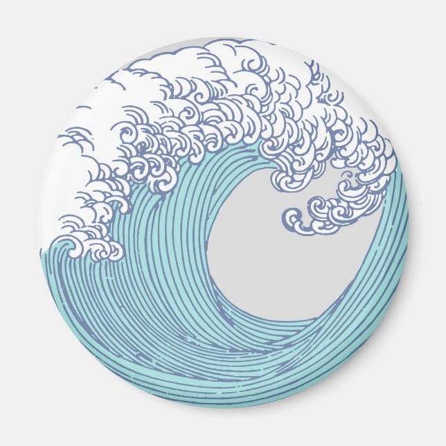 Imã Arte Oceânica Onda Surf Japonês (Frente)