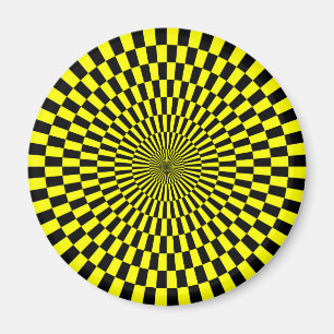 Imã Arte Op - Amarelo e preto