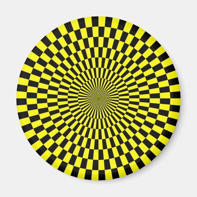 Imã Arte Op - Amarelo e preto (Frente)
