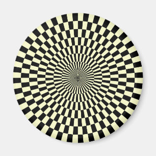 Imã Arte Op - Creme e preto
