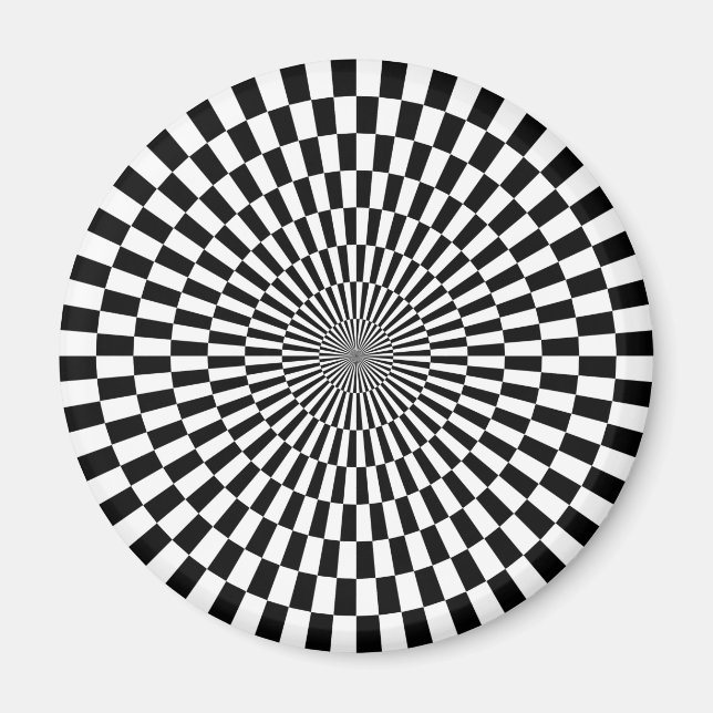 Imã Arte Op - Preto e Branco (Frente)