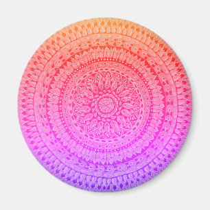 Imã Arte Original de Mandala Multicolorida