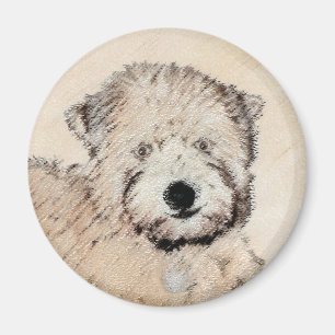 Imã Arte original de pintura terrier com revestimento