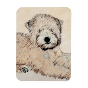 Ímã Arte original de pintura terrier com revestimento