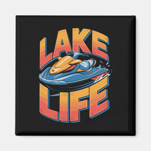 Imã Arte Ousada de Jet Ski na Vida do Lago Esporte Aqu