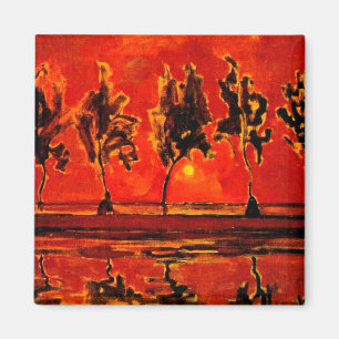 Imã Arte Piet Mondrian, Árvores pelo Geine em Moonris