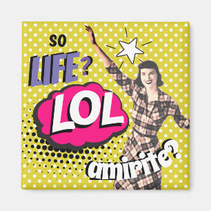 Imã Arte Pop de Revista em Quadrinhos Retro Senhora En