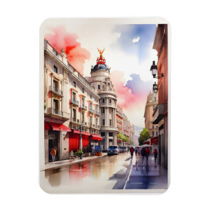 Ímã Arte por aquarela de Madrid
