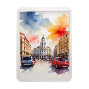 Ímã Arte por aquarela de Madrid