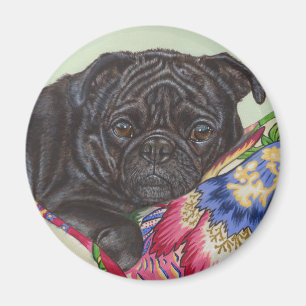 Imã Arte preta da pintura do cão do Pug